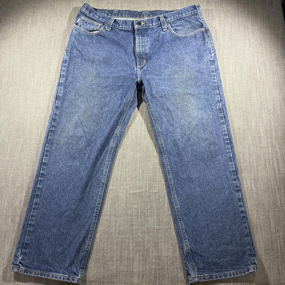 Carhartt FR Jeans Mens 40x30 Blue Medium Wash Relaxed Straight Flame Resistant
